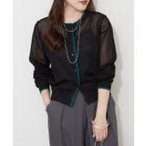 ブラック | 配色シアーカーディガン | RMAF　NICE CLAUP / OLIVE des OLIVE