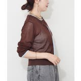 配色シアーカーディガン | RMAF　NICE CLAUP / OLIVE des OLIVE | 詳細画像21 
