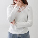 テレコVレース長袖プルオーバー | RMAF　NICE CLAUP / OLIVE des OLIVE | 詳細画像1 