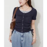 ネイビー | テレコギャザーフェイクプルオーバー | RMAF　NICE CLAUP / OLIVE des OLIVE