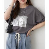 チャコール | 【接触冷感】カノコ箔かすれプリントTシャツ | RMAF NICE CLAUP / OLIVE des OLIVE