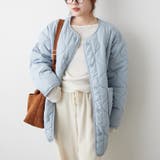 軽くて暖かい、パイピングキルトジャケット | RMAF　NICE CLAUP / OLIVE des OLIVE | 詳細画像3 