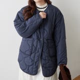 ネイビー | 軽くて暖かい、パイピングキルトジャケット | RMAF　NICE CLAUP / OLIVE des OLIVE