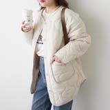 アイボリー | 軽くて暖かい、パイピングキルトジャケット | RMAF　NICE CLAUP / OLIVE des OLIVE