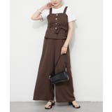 ブラウン | 【セットアップ】共ベルト付ジレ+ワイドパンツ | RMAF　NICE CLAUP / OLIVE des OLIVE