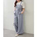 サックス | 【セットアップ】共ベルト付ジレ+ワイドパンツ | RMAF　NICE CLAUP / OLIVE des OLIVE