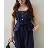 ネイビー | 【セットアップ】共ベルト付ジレ+ワイドパンツ | RMAF　NICE CLAUP / OLIVE des OLIVE