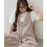 ベージュ | 【セットアップ】ダブルジップジレ+ワイドパンツ | RMAF　NICE CLAUP / OLIVE des OLIVE