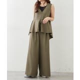 カーキ | 【セットアップ】ダブルジップジレ+ワイドパンツ | RMAF　NICE CLAUP / OLIVE des OLIVE