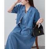 サックス | 【セットアイテム】デニム5分袖ブルゾン+キャミワンピース | RMAF　NICE CLAUP / OLIVE des OLIVE