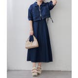 ネイビー | 【セットアイテム】デニム5分袖ブルゾン+キャミワンピース | RMAF　NICE CLAUP / OLIVE des OLIVE