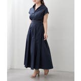 ネイビー | スキッパーフレンチスリーブワンピース | RMAF　NICE CLAUP / OLIVE des OLIVE