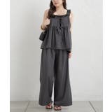 チャコール | 【セットアップ】リボンキャミ×ワイドパンツ | RMAF　NICE CLAUP / OLIVE des OLIVE