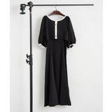 ブラック | 【Web限定】配色カットジャガードアンサンブル | NICE CLAUP / OLIVE des OLIVE　OUTLET