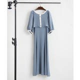 ブルー | 【Web限定】配色カットジャガードアンサンブル | NICE CLAUP / OLIVE des OLIVE　OUTLET