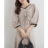 グレージュ | 【Web限定】配色カットジャガードアンサンブル | NICE CLAUP / OLIVE des OLIVE　OUTLET