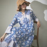 ブルー | 【nane】インド綿 総柄ワンピース | RMAF　NICE CLAUP / OLIVE des OLIVE