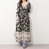 ブラック | 【nane】エスニック柄ワンピース | RMAF　NICE CLAUP / OLIVE des OLIVE