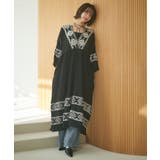 ブラック | 【NAO】エスニック刺繍ワンピース | RMAF　NICE CLAUP / OLIVE des OLIVE