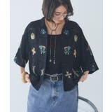 ブラック | 【nane】セットアップ対応 刺繍ブラウス | RMAF　NICE CLAUP / OLIVE des OLIVE