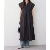 ブラック | 【NAO】夏も快適!コットン100% ピンタック袖レース前釦ワンピース | RMAF NICE CLAUP / OLIVE des OLIVE