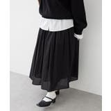 ブラック | 【NAO】コットン素材で快適 ギャザースカート | RMAF　NICE CLAUP / OLIVE des OLIVE