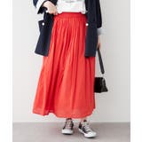 レッド | 【NAO】コットン素材で快適 ギャザースカート | RMAF　NICE CLAUP / OLIVE des OLIVE