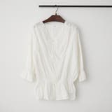 オフ | 【NAO】シャーリングスカラップレースブラウス | RMAF　NICE CLAUP / OLIVE des OLIVE