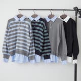 【nane】シャツドッキングニット | RMAF　NICE CLAUP / OLIVE des OLIVE | 詳細画像1 