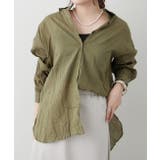 カーキ | 【NAO】クインクル加工シャツ | RMAF　NICE CLAUP / OLIVE des OLIVE