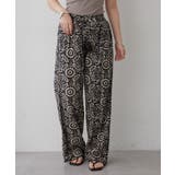 ブラック | 【NAO】アソート柄イージーパンツ | RMAF　NICE CLAUP / OLIVE des OLIVE