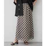 ブラウン | バイヤスチェックナロースカート | RMAF　NICE CLAUP / OLIVE des OLIVE
