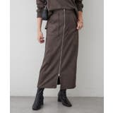 【セットアップ対応】スエポンフロントジップナロースカート | RMAF NICE CLAUP / OLIVE des OLIVE | 詳細画像1