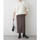 【セットアップ対応】スエポンフロントジップナロースカート | RMAF NICE CLAUP / OLIVE des OLIVE | 詳細画像6