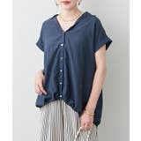 ネイビー | 【オフィスコーデにもおすすめ】色々釦タケノコタックブラウス | RMAF NICE CLAUP / OLIVE des OLIVE