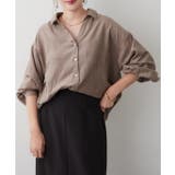 モカ | マイクロコール多釦タケノコタックブラウス | RMAF　NICE CLAUP / OLIVE des OLIVE