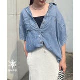 【接触冷感 ひんやりタッチ】テンセルデニム半袖シャツジャケット | RMAF NICE CLAUP / OLIVE des OLIVE | 詳細画像1