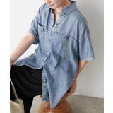 【接触冷感 ひんやりタッチ】テンセルデニム半袖シャツジャケット | RMAF NICE CLAUP / OLIVE des OLIVE | 詳細画像7
