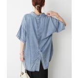 【接触冷感 ひんやりタッチ】テンセルデニム半袖シャツジャケット | RMAF NICE CLAUP / OLIVE des OLIVE | 詳細画像12