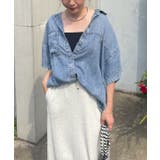 【接触冷感 ひんやりタッチ】テンセルデニム半袖シャツジャケット | RMAF NICE CLAUP / OLIVE des OLIVE | 詳細画像2