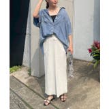 【接触冷感 ひんやりタッチ】テンセルデニム半袖シャツジャケット | RMAF NICE CLAUP / OLIVE des OLIVE | 詳細画像4