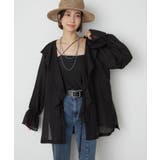 ブラック | 【軽やかシアー】フリルブラウス | RMAF NICE CLAUP / OLIVE des OLIVE