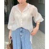 アイボリー | 【5色展開】上品な透け感が魅力、シアーダブルボタンブラウス | RMAF NICE CLAUP / OLIVE des OLIVE
