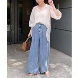 【5色展開】上品な透け感が魅力、シアーダブルボタンブラウス | RMAF NICE CLAUP / OLIVE des OLIVE | 詳細画像16