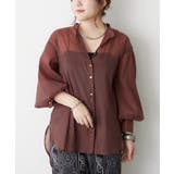 【5色展開】上品な透け感が魅力、シアーダブルボタンブラウス | RMAF NICE CLAUP / OLIVE des OLIVE | 詳細画像25