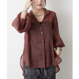 【5色展開】上品な透け感が魅力、シアーダブルボタンブラウス | RMAF NICE CLAUP / OLIVE des OLIVE | 詳細画像31