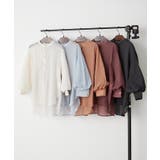 【5色展開】上品な透け感が魅力、シアーダブルボタンブラウス | RMAF NICE CLAUP / OLIVE des OLIVE | 詳細画像39