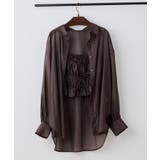 ブラウン | 【セットアイテム】ビスチェ×ラメシアーシャツ | RMAF　NICE CLAUP / OLIVE des OLIVE