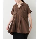 ブラウン | ウエストすっきり見え！大人ウエストタックブラウス | RMAF　NICE CLAUP / OLIVE des OLIVE