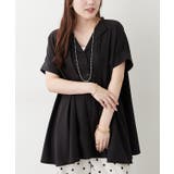 ブラック | ウエストすっきり見え！大人ウエストタックブラウス | RMAF　NICE CLAUP / OLIVE des OLIVE